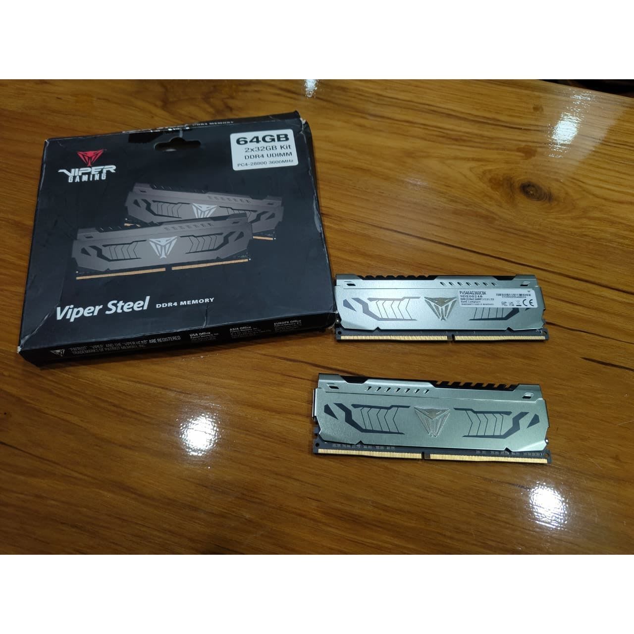 Patriot Memory Viper Steel 64GB (2X32GB) 3600MHz CL18 Used RAM - Computify.in