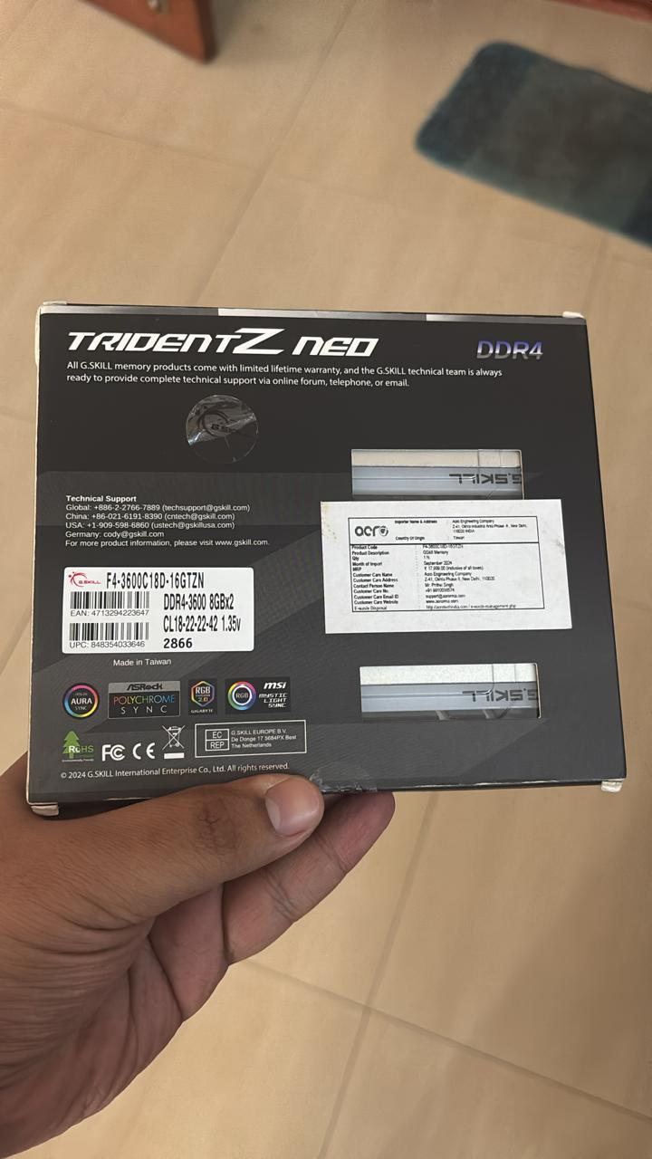 G.Skill Trident Z Neo 16GB (2x8GB) DDR4 3600MHz CL18 Used RAM