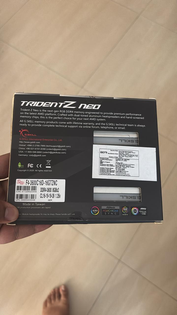 G.Skill Trident Z Neo 16GB (2x8GB) DDR4 3600MHz CL18 Used RAM