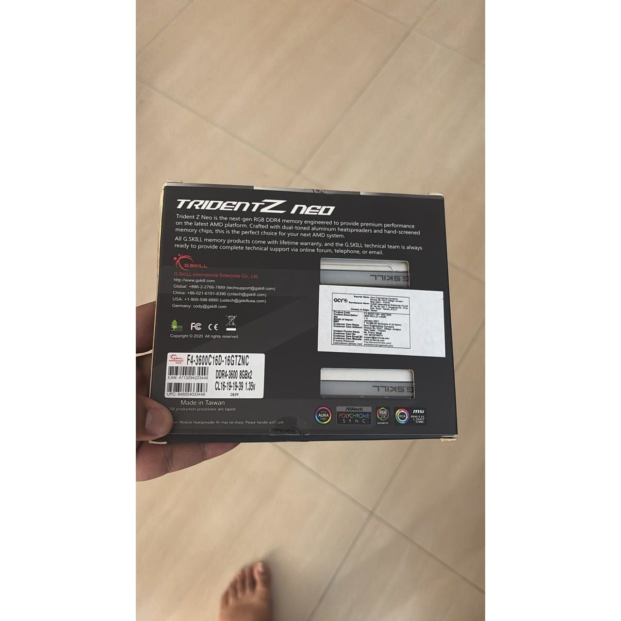 G.Skill Trident Z Neo 16GB (2x8GB) DDR4 3600MHz CL18 Used RAM - Computify.in