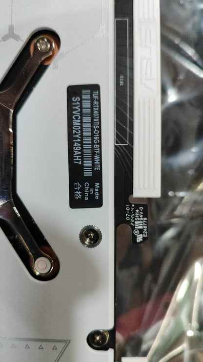 ASUS TUF Gaming RTX 4070 Ti SUPER BTF WHITE OC Edition 16GB Used GPU