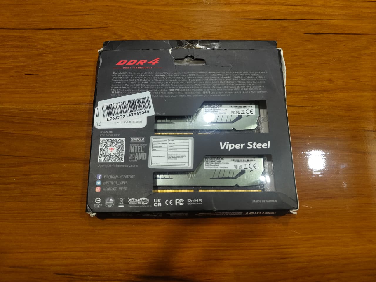 Patriot Memory Viper Steel 64GB (2X32GB) 3600MHz CL18 Used RAM