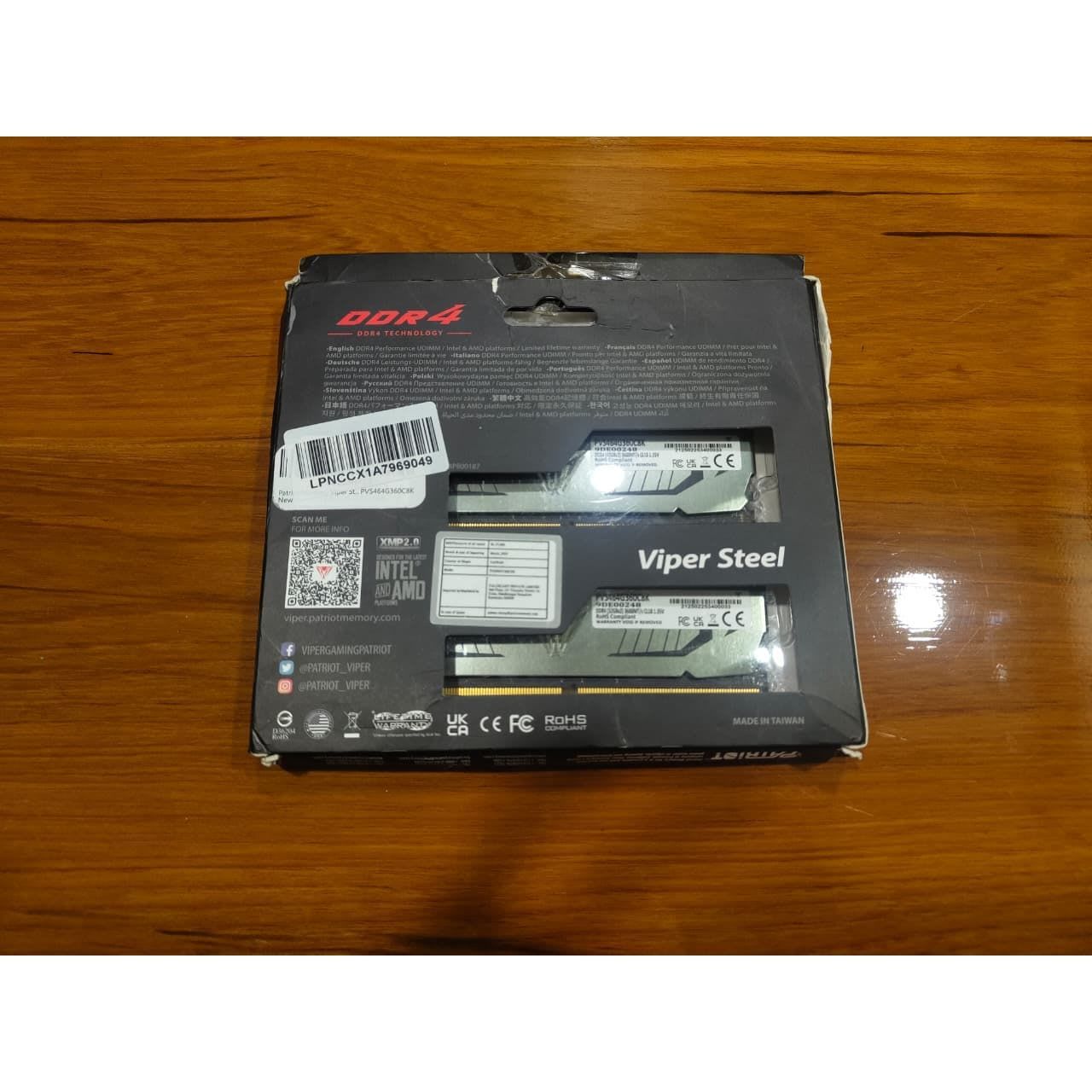 Patriot Memory Viper Steel 64GB (2X32GB) 3600MHz CL18 Used RAM - Computify.in