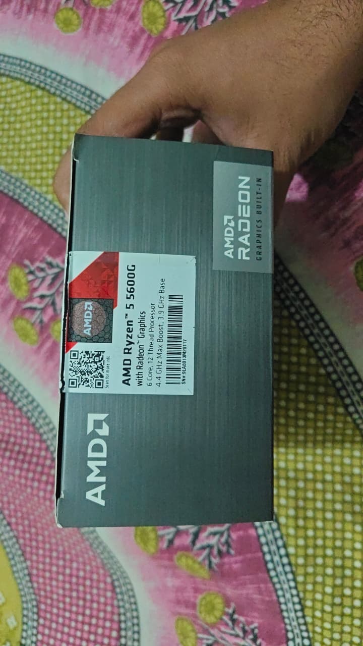 AMD Ryzen 5 5600G 4.4 GHz AM4 Socket 6 Cores 12 Threads Used CPU