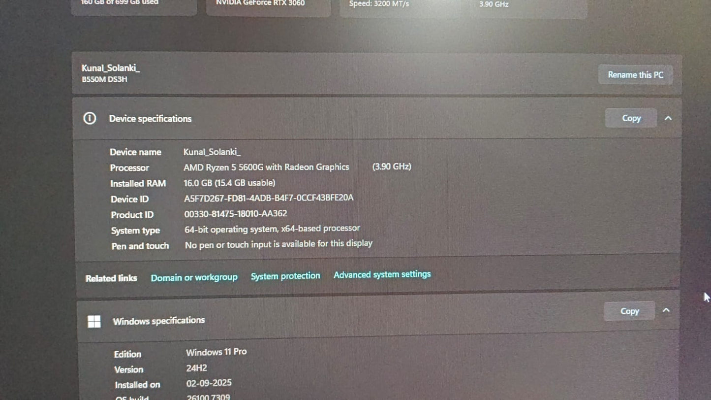 AMD Ryzen 5 5600G 4.4 GHz AM4 Socket 6 Cores 12 Threads Used CPU