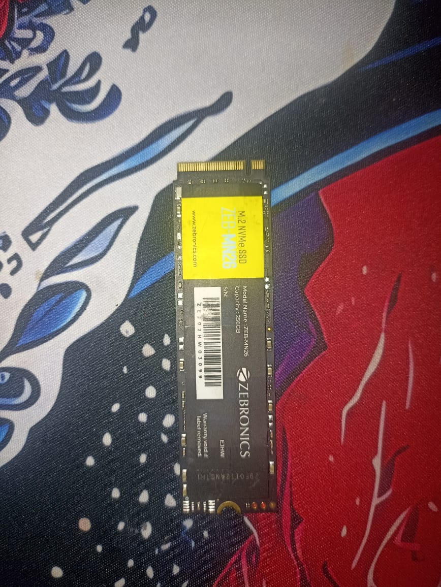 ZEBRONICS ZEB-MN26 256GB M.2 NVMe 1900MB/s Read Speed, PCIe Gen 3.0 256GB Used SSD