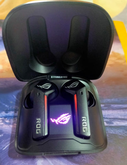 ASUS ROG Cetra True In Ear Wireless Gaming Headphones (2.4 Ghz & Bluetooth 5.3, 24-Bit 96 Khz Audio, Bone-Conduction Ai Microphones, Adaptive Anc, 46-Hour Battery Life)- Black Used TWS