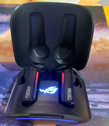 ASUS ROG Cetra True In Ear Wireless Gaming Headphones (2.4 Ghz & Bluetooth 5.3, 24-Bit 96 Khz Audio, Bone-Conduction Ai Microphones, Adaptive Anc, 46-Hour Battery Life)- Black Used TWS