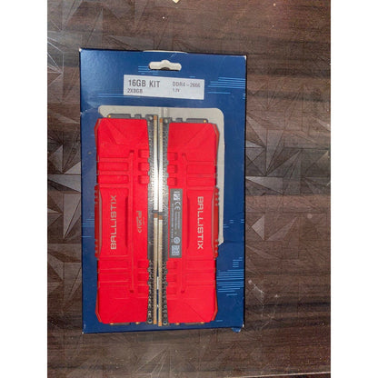 Crucial Ballistix Red 16GB (8GBx2) 2666MHz CL16 DDR4 Used RAM - Computify.in