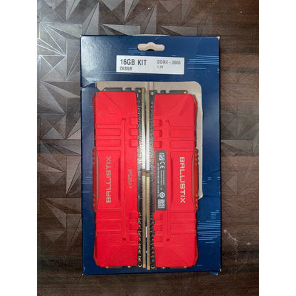 Crucial Ballistix Red 16GB (8GBx2) 2666MHz CL16 DDR4 Used RAM - Computify.in
