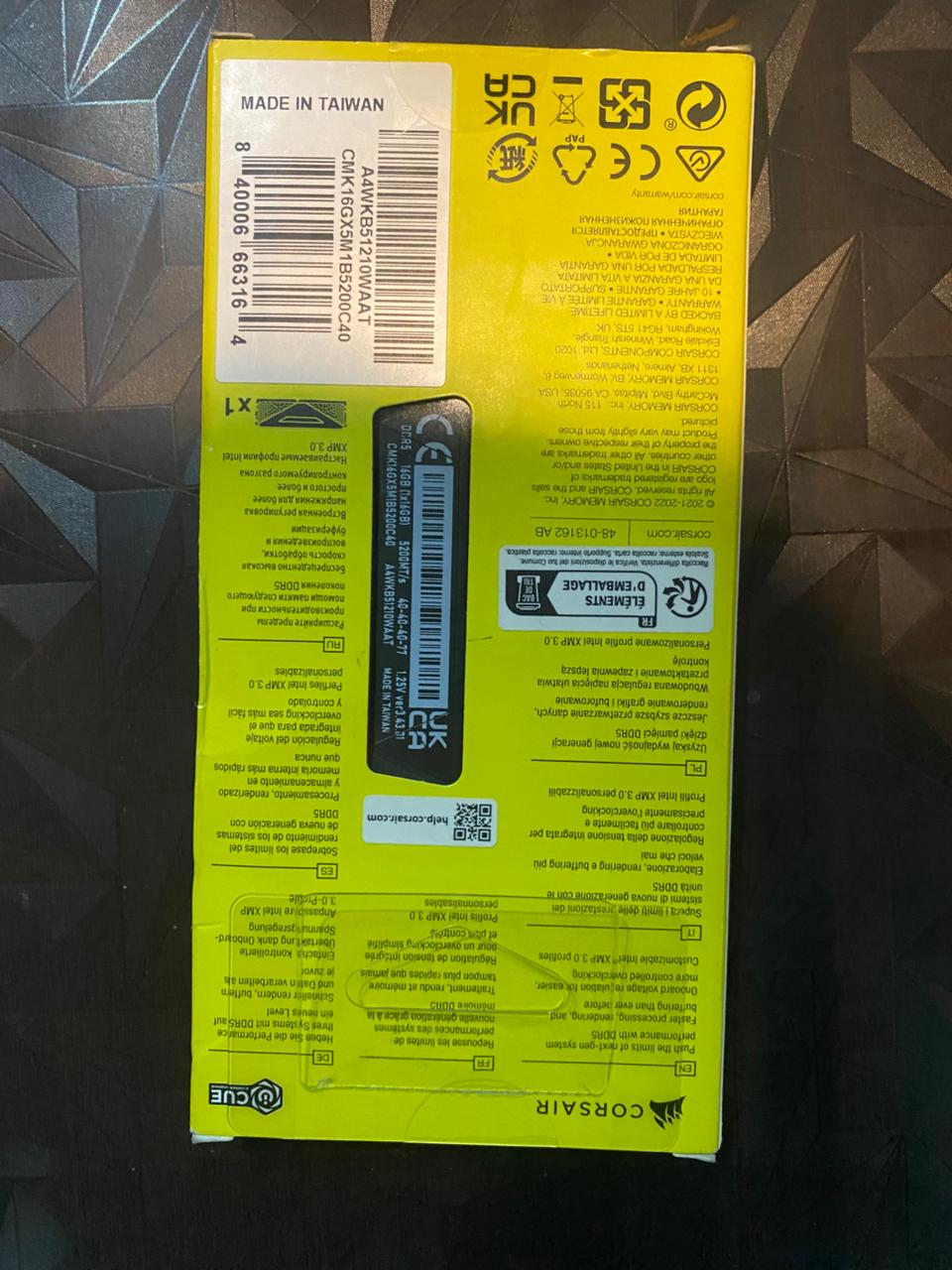 Corsair Vengeance 16GB DDR5 5200MHZ CL40 Used RAM