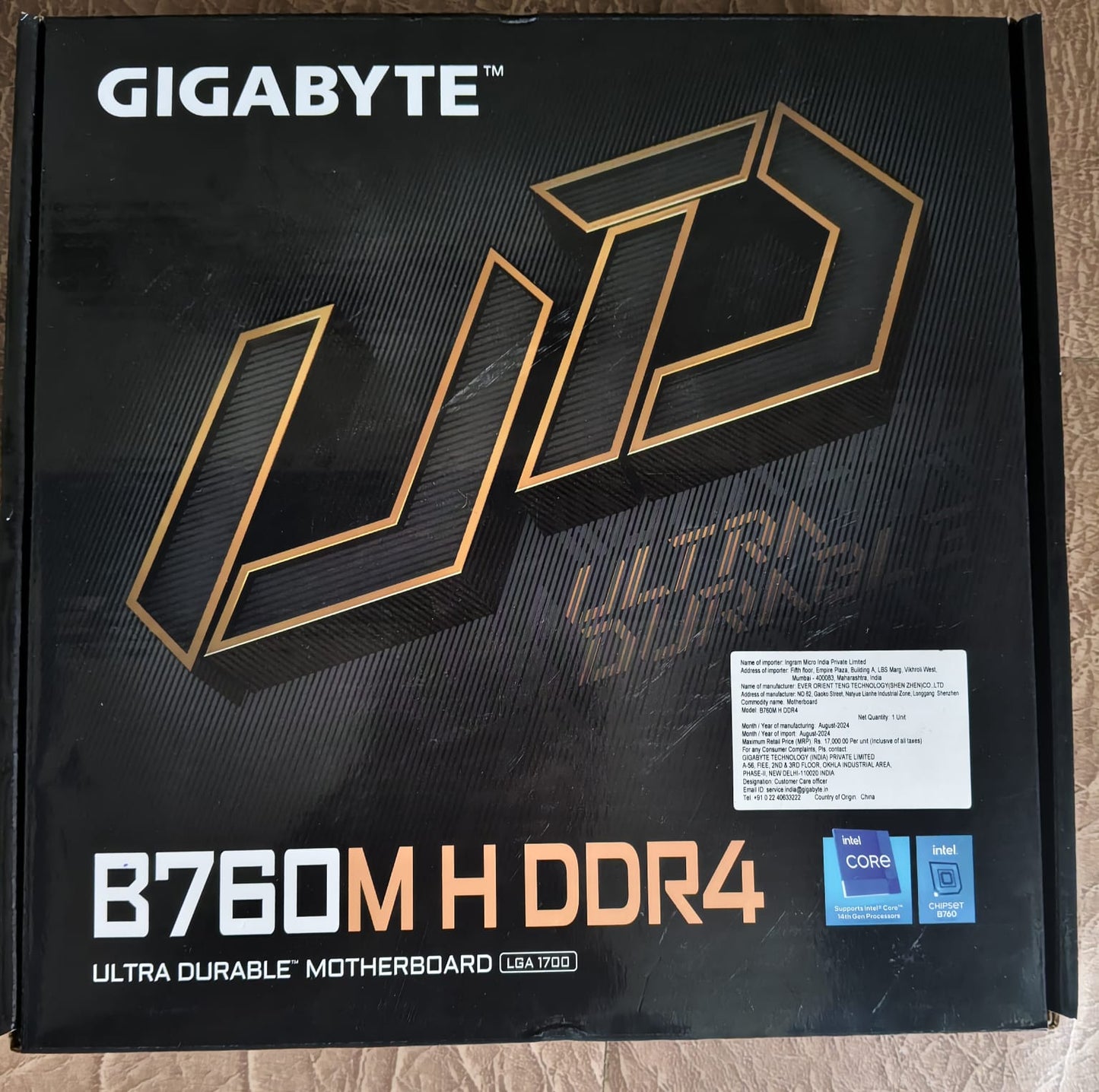 Gigabyte B760M H DDR4 Intel 14th 13th Gen 12 LGA1700 DDR4 Micro-ATX Used Motherboard