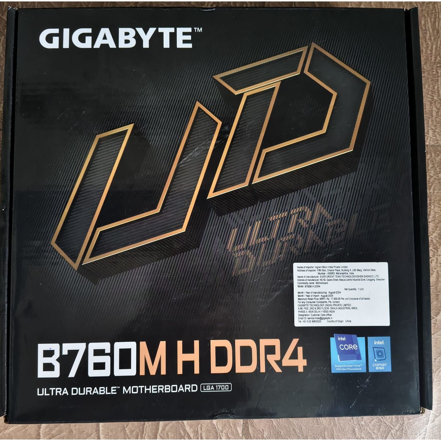 Gigabyte B760M H DDR4 Intel 14th 13th Gen 12 LGA1700 DDR4 Micro-ATX Used Motherboard - Computify.in