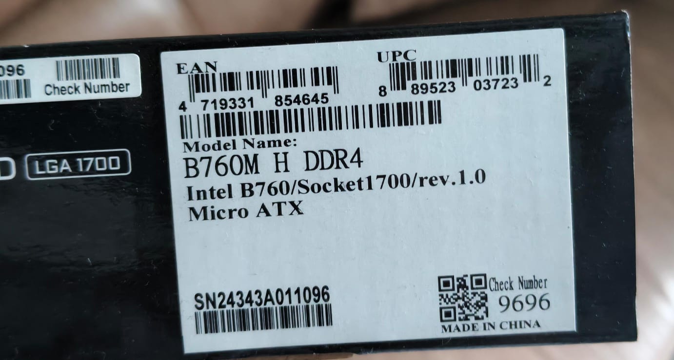 Gigabyte B760M H DDR4 Intel 14th 13th Gen 12 LGA1700 DDR4 Micro-ATX Used Motherboard