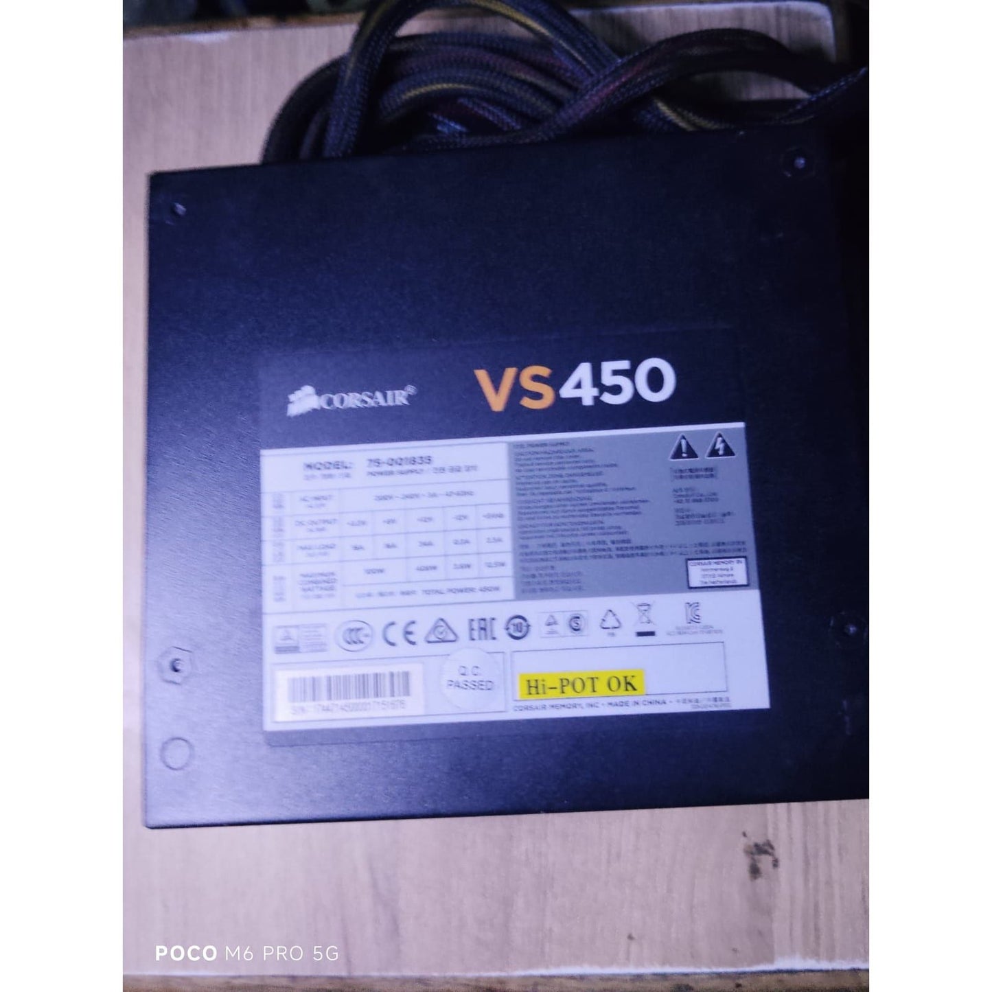 Corsair VS450 450-Watt Power Supply Used PSU - Computify.in