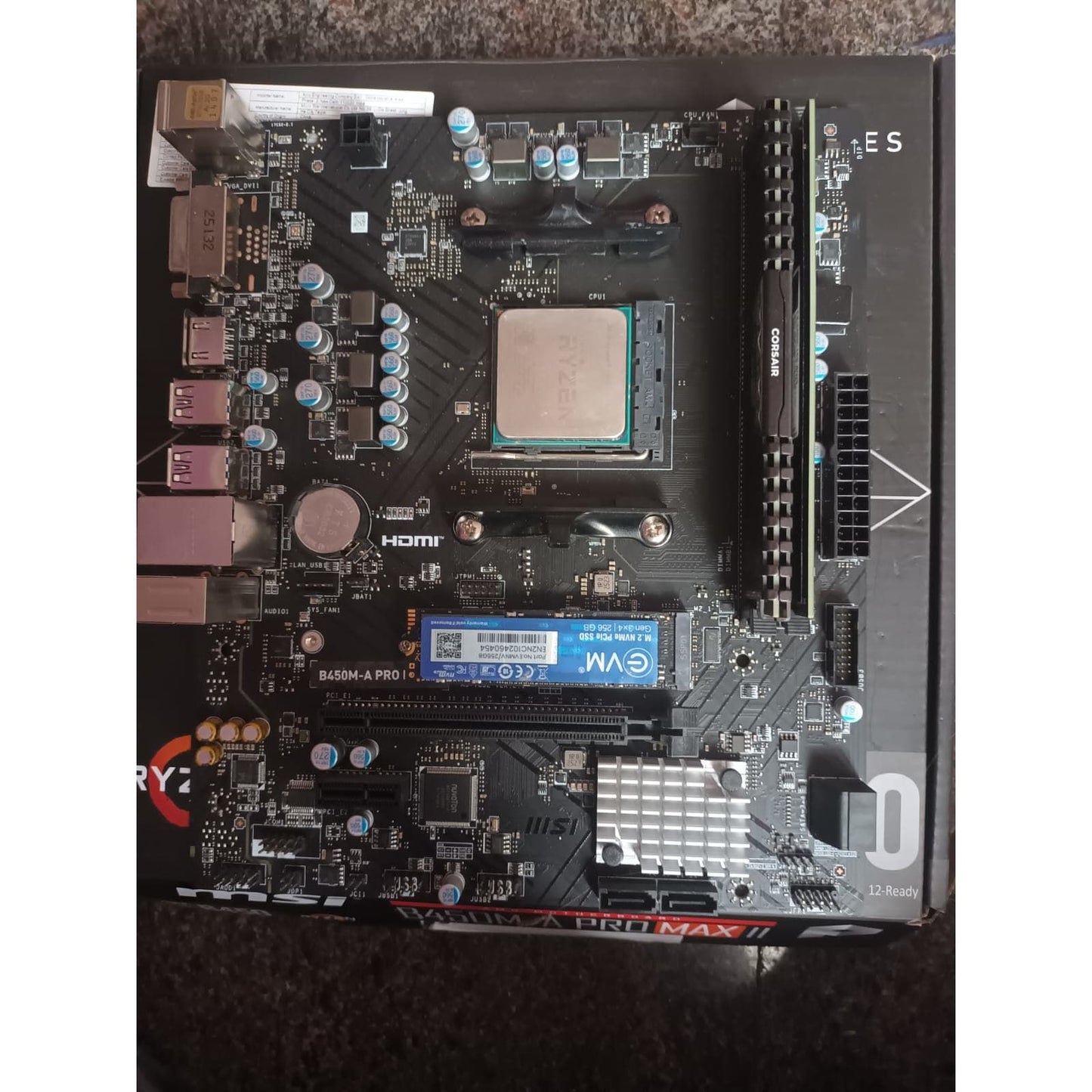 AMD Ryzen 5 2600 + MSI B450M-A PRO MAX II + 16GB Ram, 256GB SSD  (Processor+Motherboard+Ram+SSD) Used COMBO - Computify.in