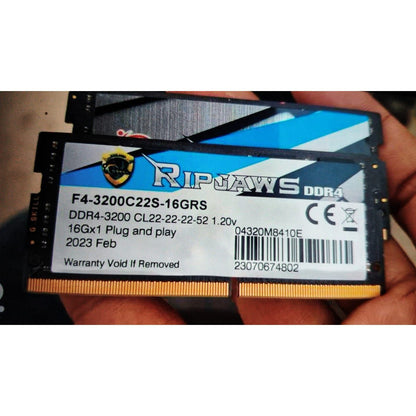 G.Skill RipJaws 32GB (2 x 16GB) DDR4 3200 CL22 Used Laptop RAM - Computify.in