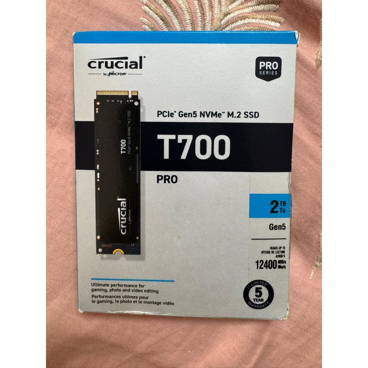 Crucial T700 2TB Gen5 NVMe M.2 SSD - Up to 12,400 MB/s Used SSD