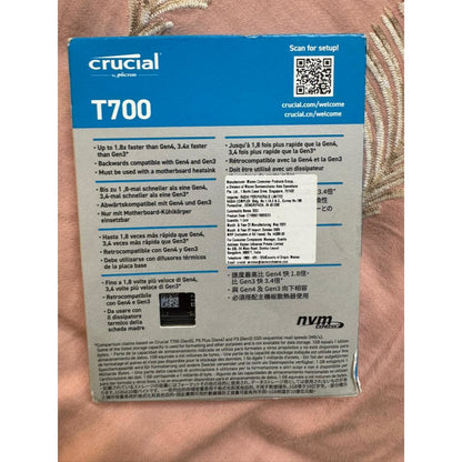 Crucial T700 2TB Gen5 NVMe M.2 SSD - Up to 12,400 MB/s Used SSD