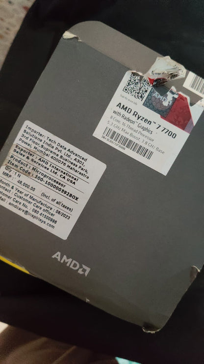 AMD Ryzen 7 7700  8 cores 16 Threads 40 MB Cache Upto 5.3 GHz AM5 Used CPU