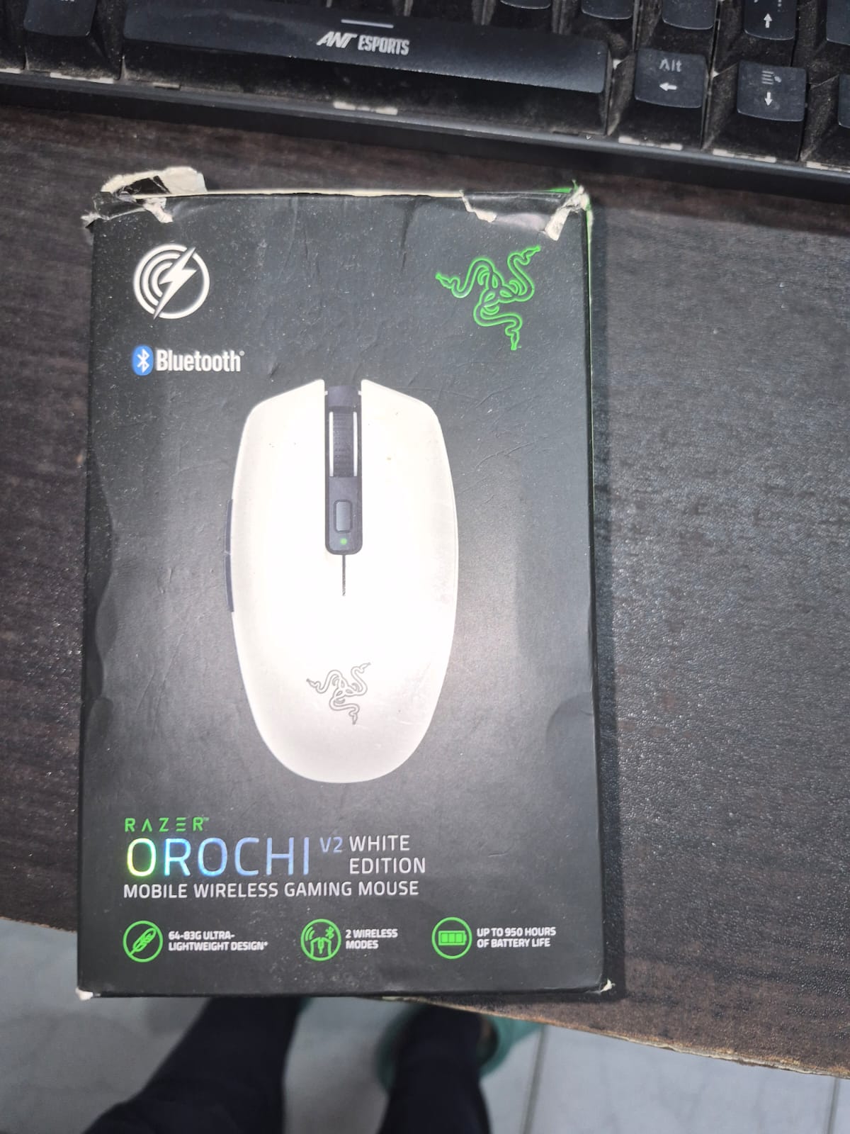 Razer Bluetooth Orochi V2 Mobile Wireless Gaming Mouse with up to 950 Hours of Battery Life with 18000 DPI WHITE Used Mouse