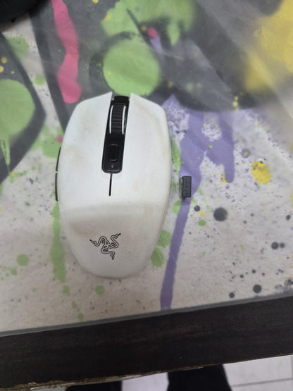 Razer Bluetooth Orochi V2 Mobile Wireless Gaming Mouse with up to 950 Hours of Battery Life with 18000 DPI WHITE Used Mouse