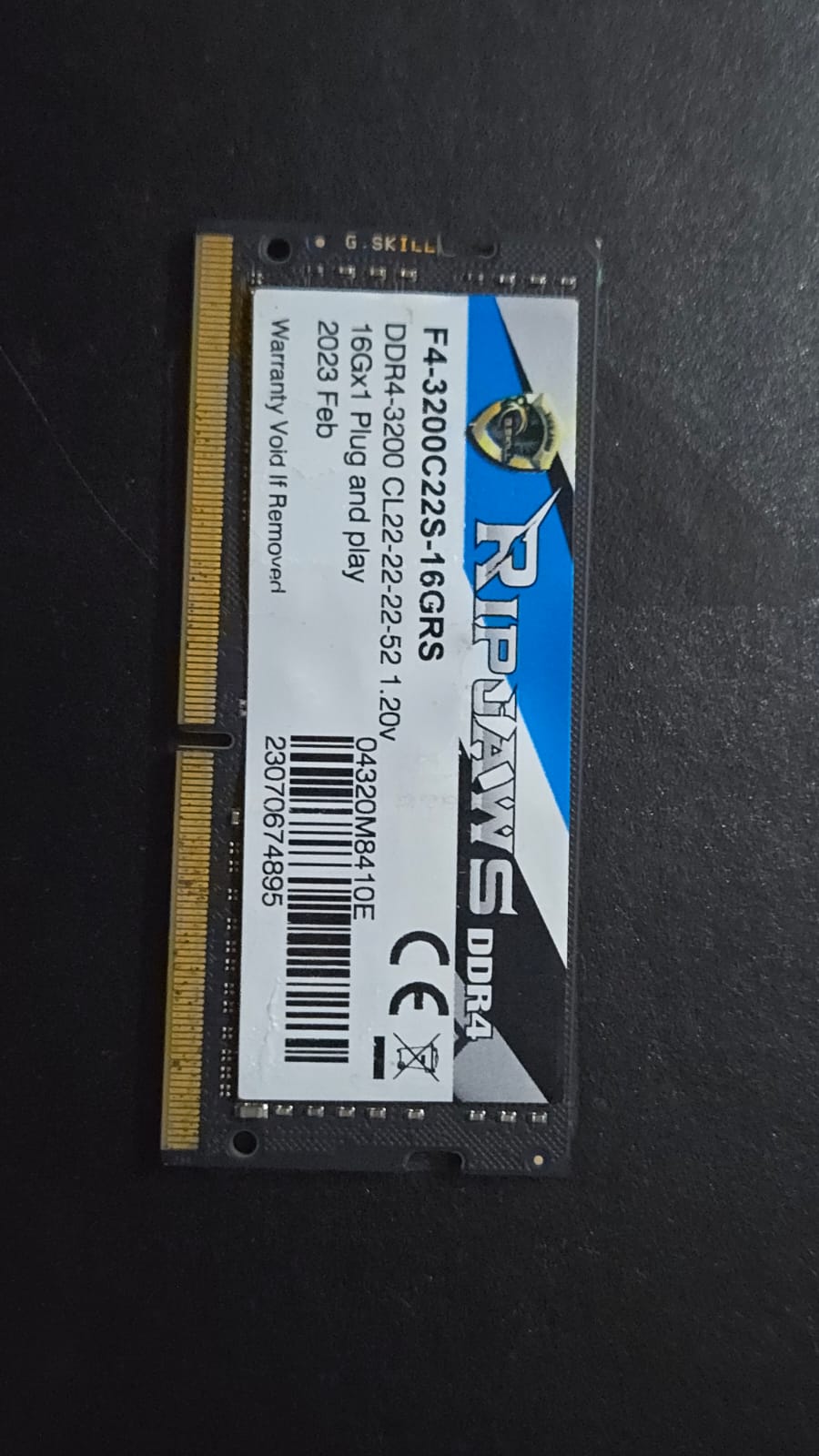 Gskill 16GB DDR4 3200MHZ SODIMM Used Laptop RAM