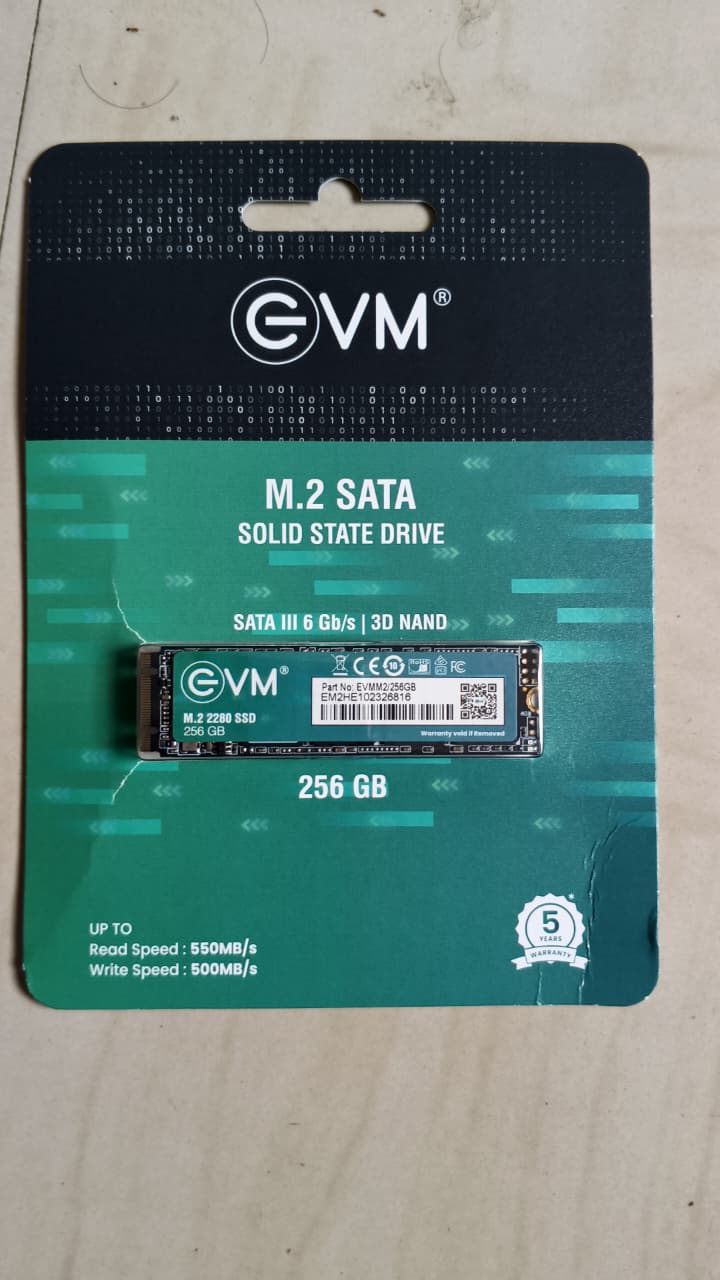 EVM 256GB M.2 SATA SSD 2280 | Internal SSD | Up to 530MB/s Read 420MB/s Write Used SSD