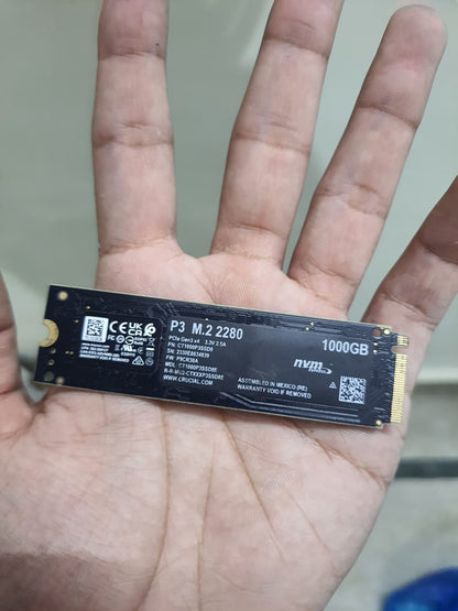 Crucial P3 1TB PCIe Gen3 2280 NVMe M.2 Used SSD
