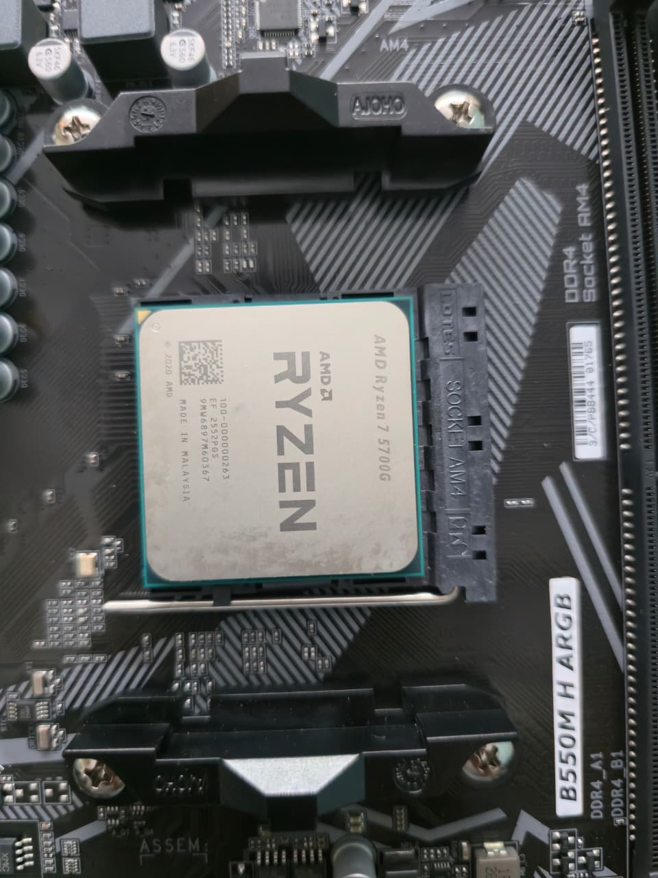AMD Ryzen 7 5700G 8 Cores 16 Threads + Gigabyte B550M H ARGB (Processor+Motherboard) Used Combo
