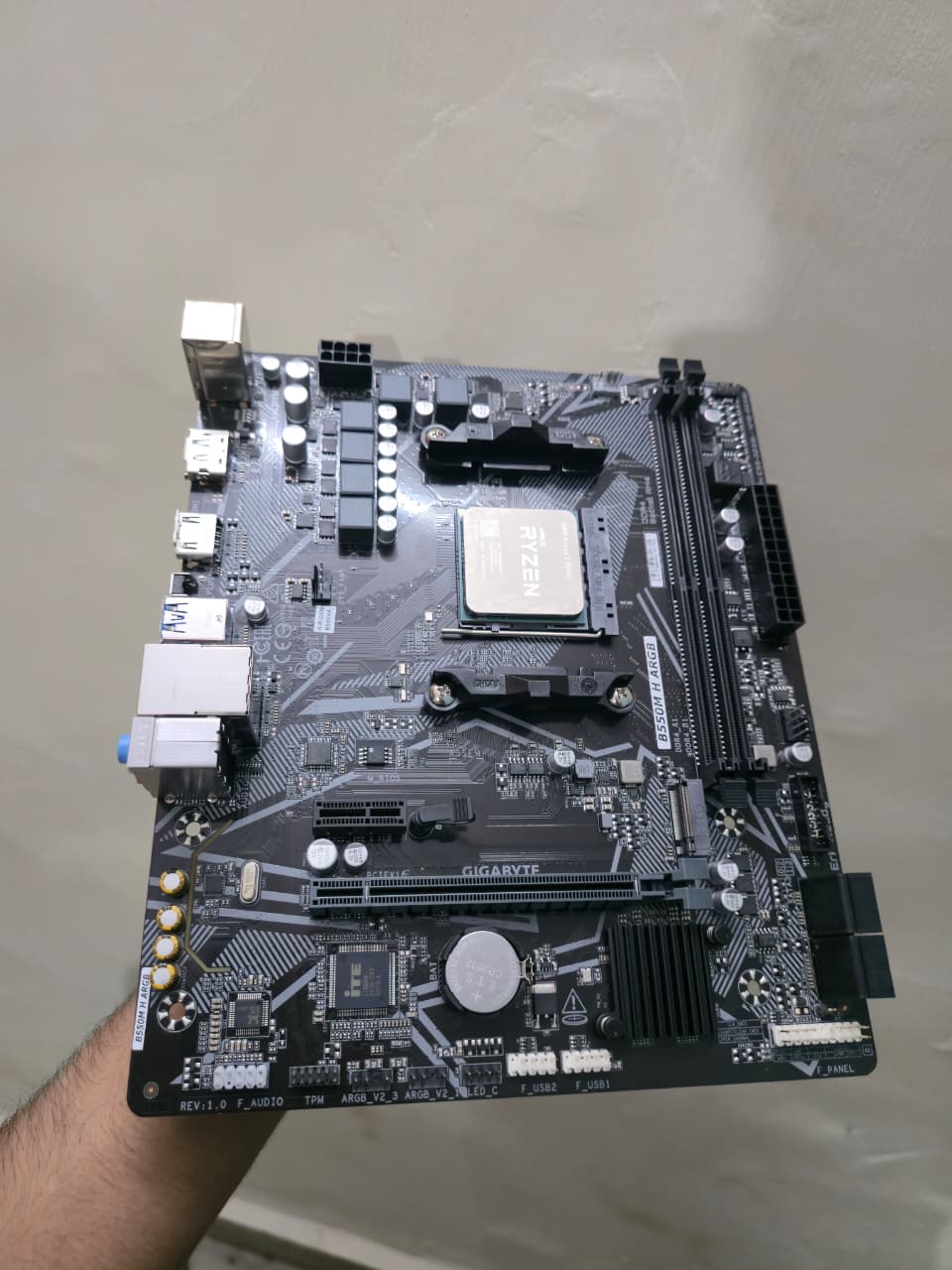 AMD Ryzen 7 5700G 8 Cores 16 Threads + Gigabyte B550M H ARGB (Processor+Motherboard) Used Combo
