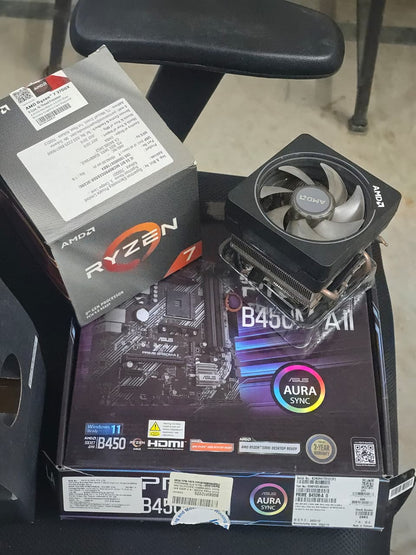 AMD Ryzen 7 3700X 8 Core 16 Threads + Asus Prime B450M-A (Processor+Motherboard) Used Combo