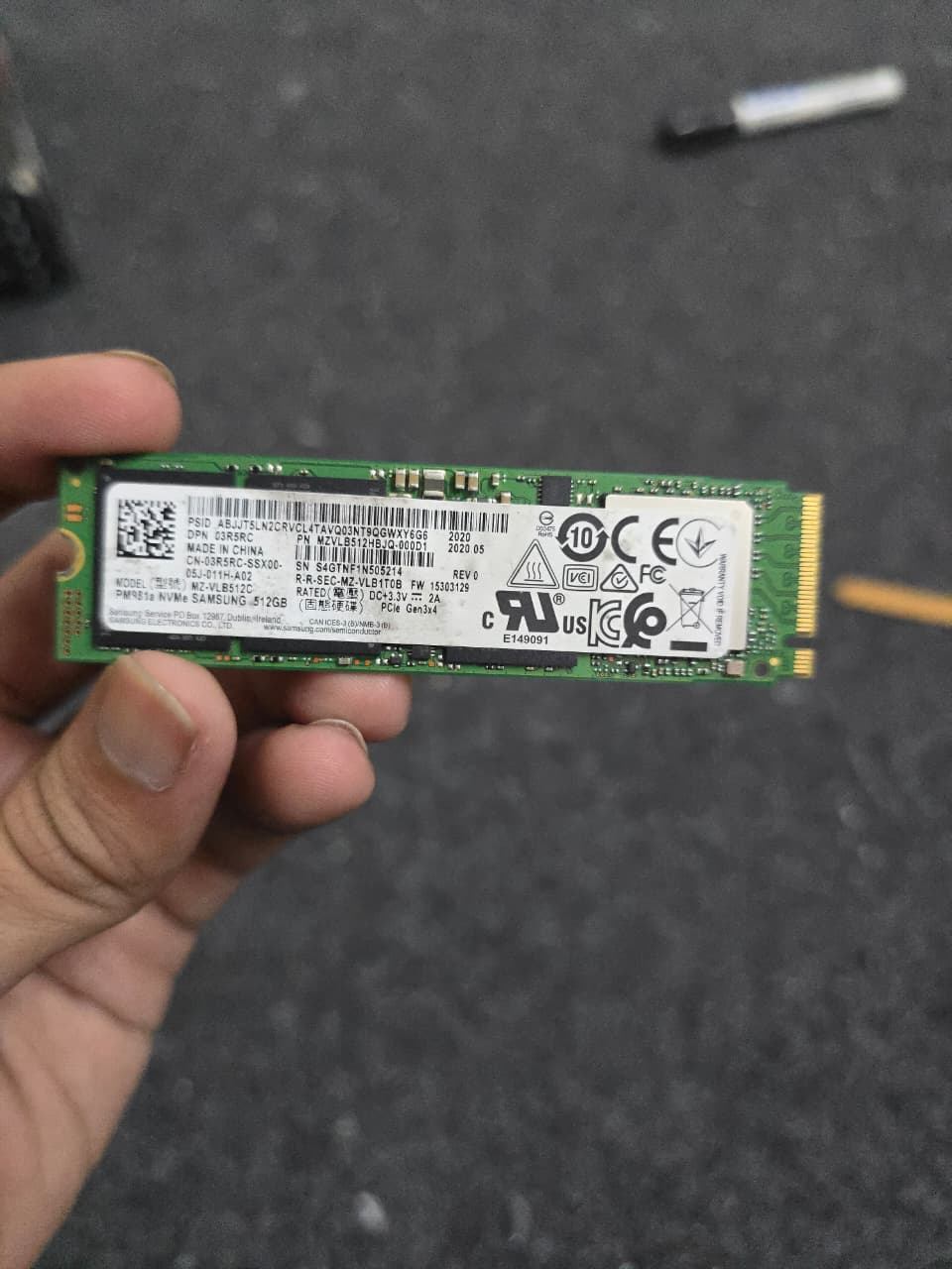 Samsung PM981A 512GB PCIe Gen3 NVMe Used SSD
