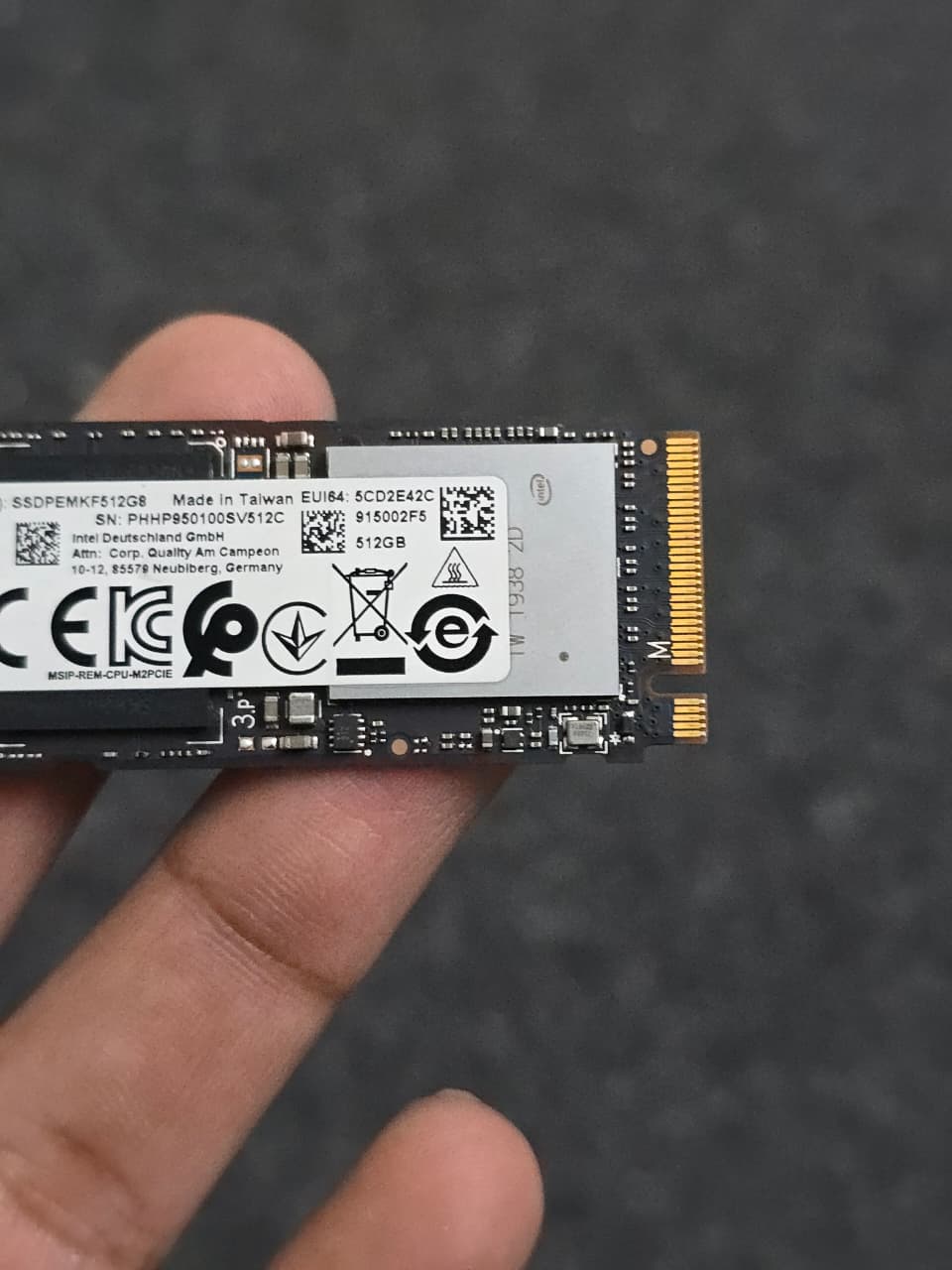 Intel 600p Series 512GB PCIe Gen3 NVMe Used SSD