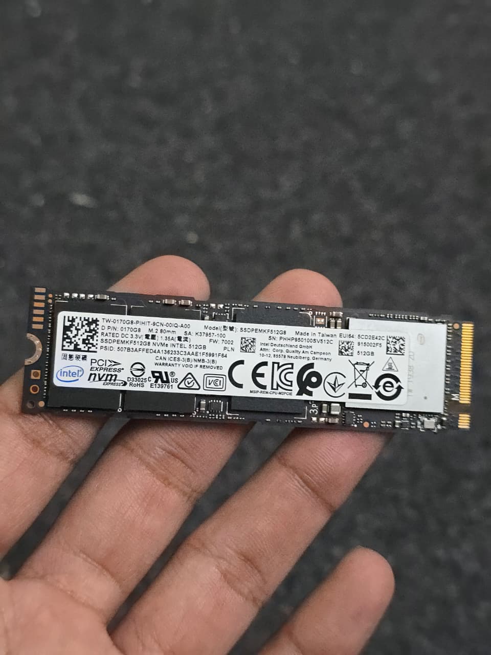 Intel 600p Series 512GB PCIe Gen3 NVMe Used SSD