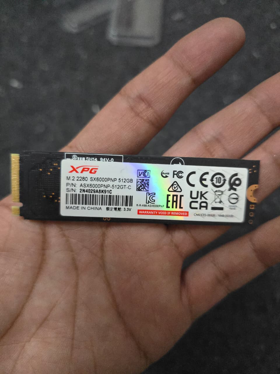ADATA XPG SX6000 Pro M.2 512GB PCIe Gen3 NVME Used SSD