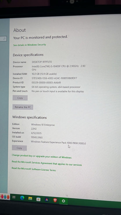 Intel Core i5-10400F 6 Core/12 Threads Processor 4.30 GHz Used CPU