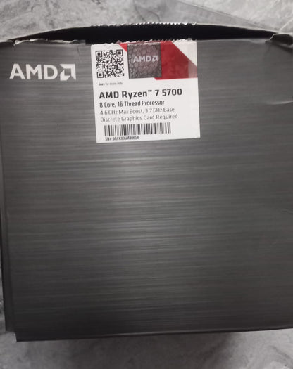 AMD Ryzen 7 5700 4.6 GHz AM4 Socket 8 Cores 16 Threads Used CPU