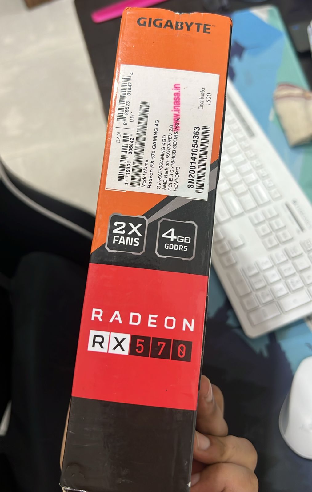 GIGABYTE RX 570 Gaming 2X Windforce Fans 4GB Used GPU