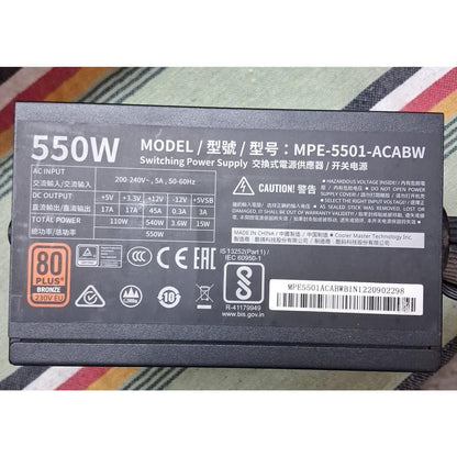 Cooler Master MWE 550 80 Plus Bronze Certified 550 Watts Used PSU - Computify.in