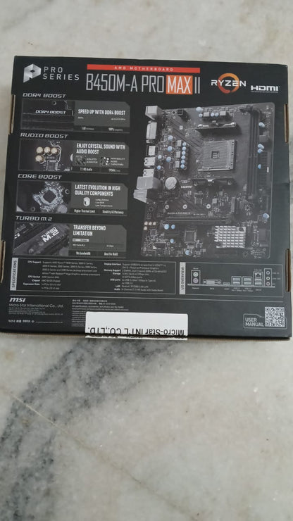MSI B450M-A PRO MAX II Micro-ATX, AM4 DDR4 Used Motherboard