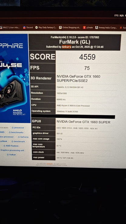 GALAX GeForce GTX 1660 Super (1-Click OC) 6GB Used GPU