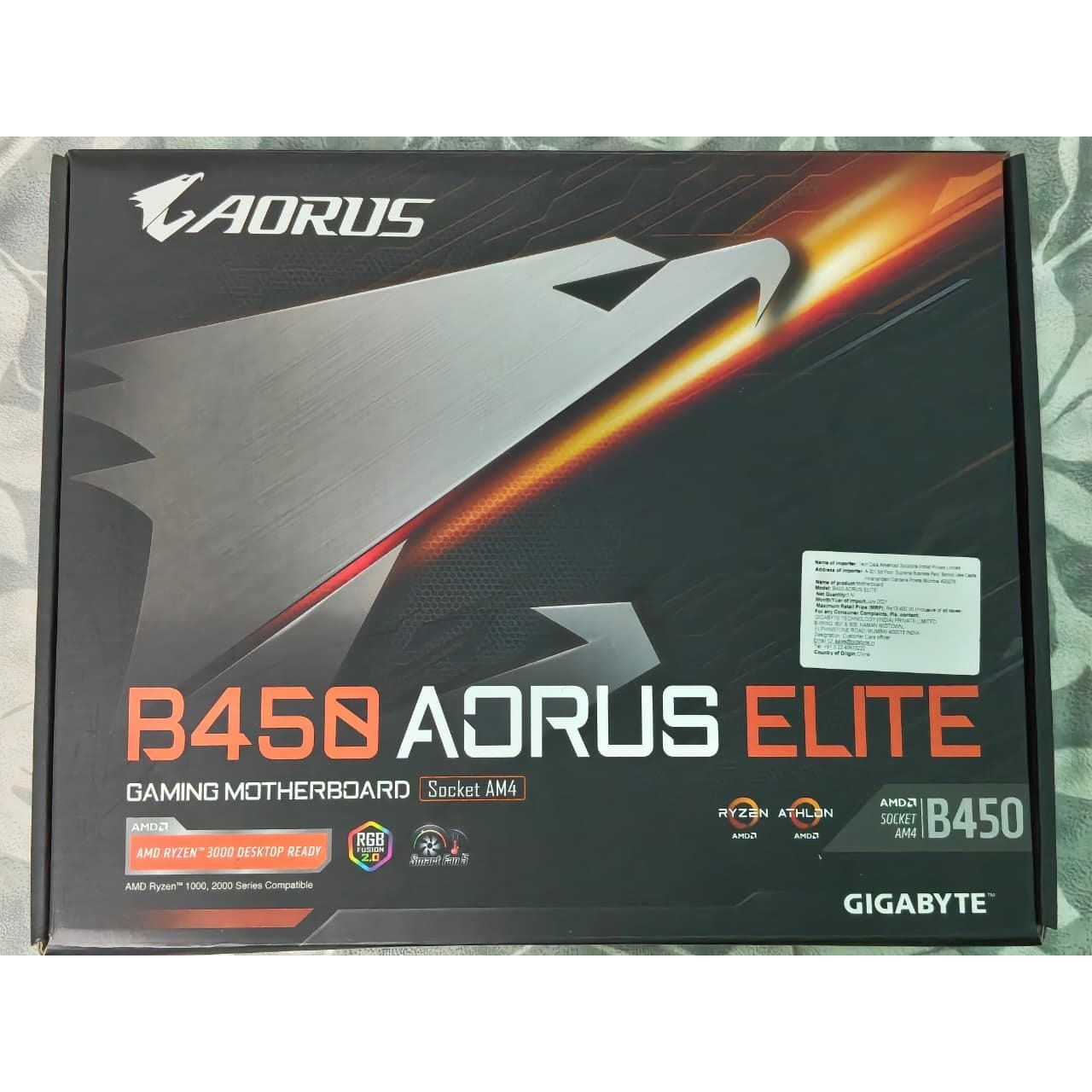 GIGABYTE B450 AORUS Elite ATX AM4 Socket DDR4 Used Motherboard