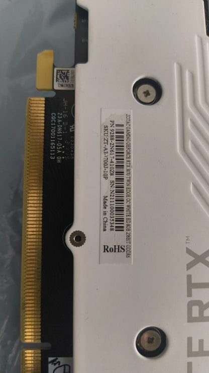ZOTAC GAMING RTX 3070 Twin Edge OC White Edition 8GB Used GPU