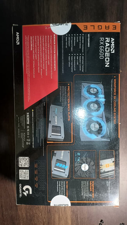 GIGABYTE Radeon RX 6600 Eagle Triple Fan 8GB Used GPU