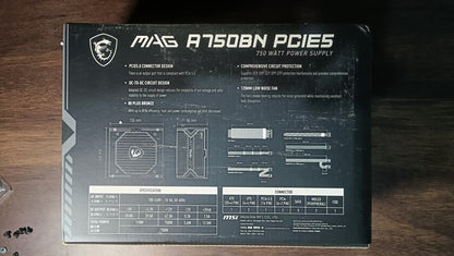 MSI MAG A750BN Power Supply Unit - 750W, 80 Plus Bronze Used PSU