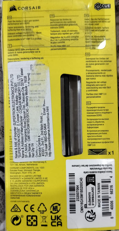 CORSAIR Vengeance 16GB (1x16GB) DDR5 DRAM 5200MHz Used RAM