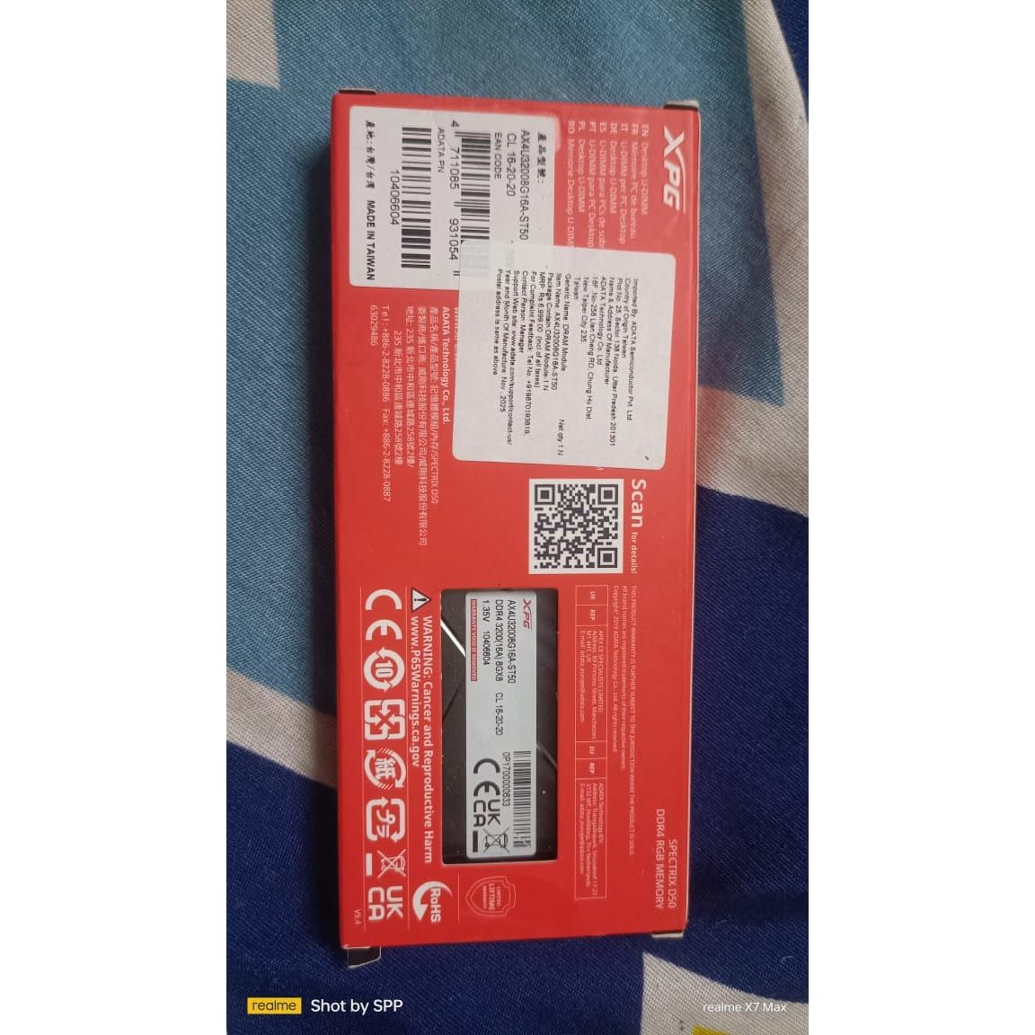 Adata XPG Spectrix D50 16GB (8GBX2) DDR4 3200MHz RGB Black Used RAM - Computify.in