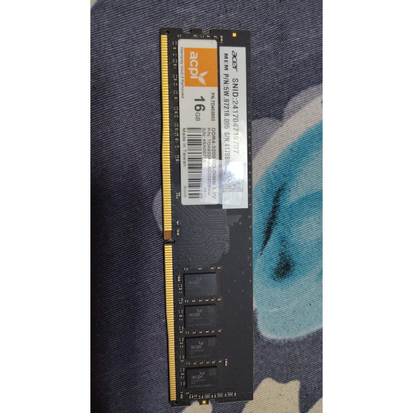 ACER 16GB DDR4 3200 MHz Desktop Used RAM