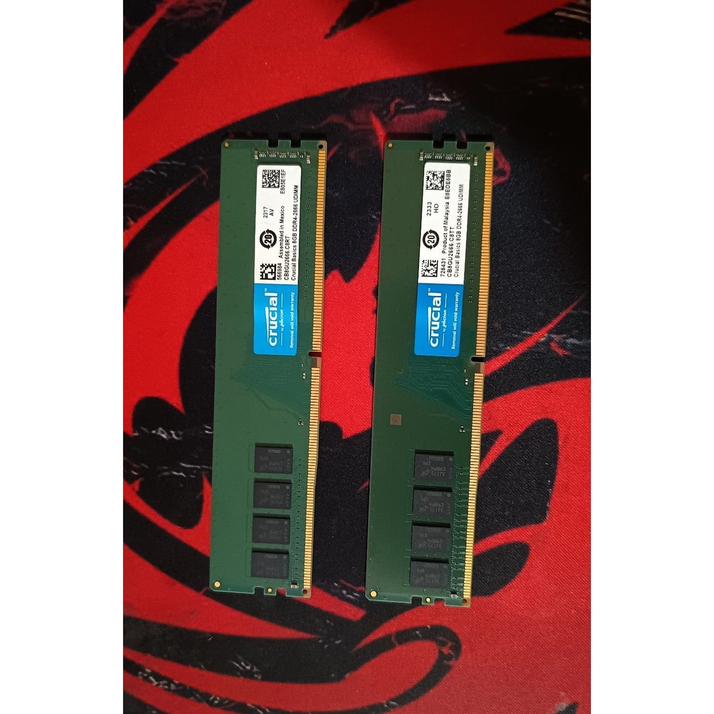 Crucial RAM 16GB (8x2) DDR4 2666MHz DDR4 Used RAM